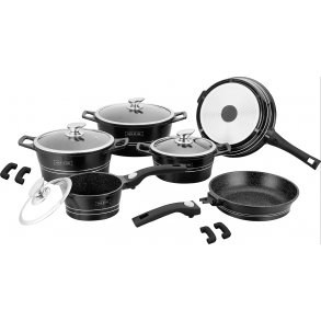 L�kkert gryde- og pandes�t med 14 dele fra Koch Line Switzerland