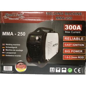 Svejseapparat, StanWerk MMA-250 m/tilbehr