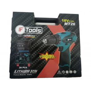 Bore/skruemaskine 18 V 26 dele