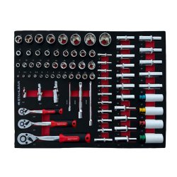 Stahlbr vrktjsvogne med 7 fyldte skuffer 