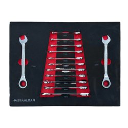 Stahlbr vrktjsvogne med 7 fyldte skuffer 