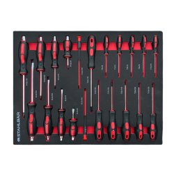 Stahlbr vrktjsvogne med 7 fyldte skuffer 