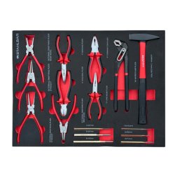 Stahlbr vrktjsvogne med 7 fyldte skuffer 