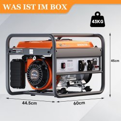 WALTER STEEL POWER Generator, Benzin Quiet 4 kW 15 L Tank 